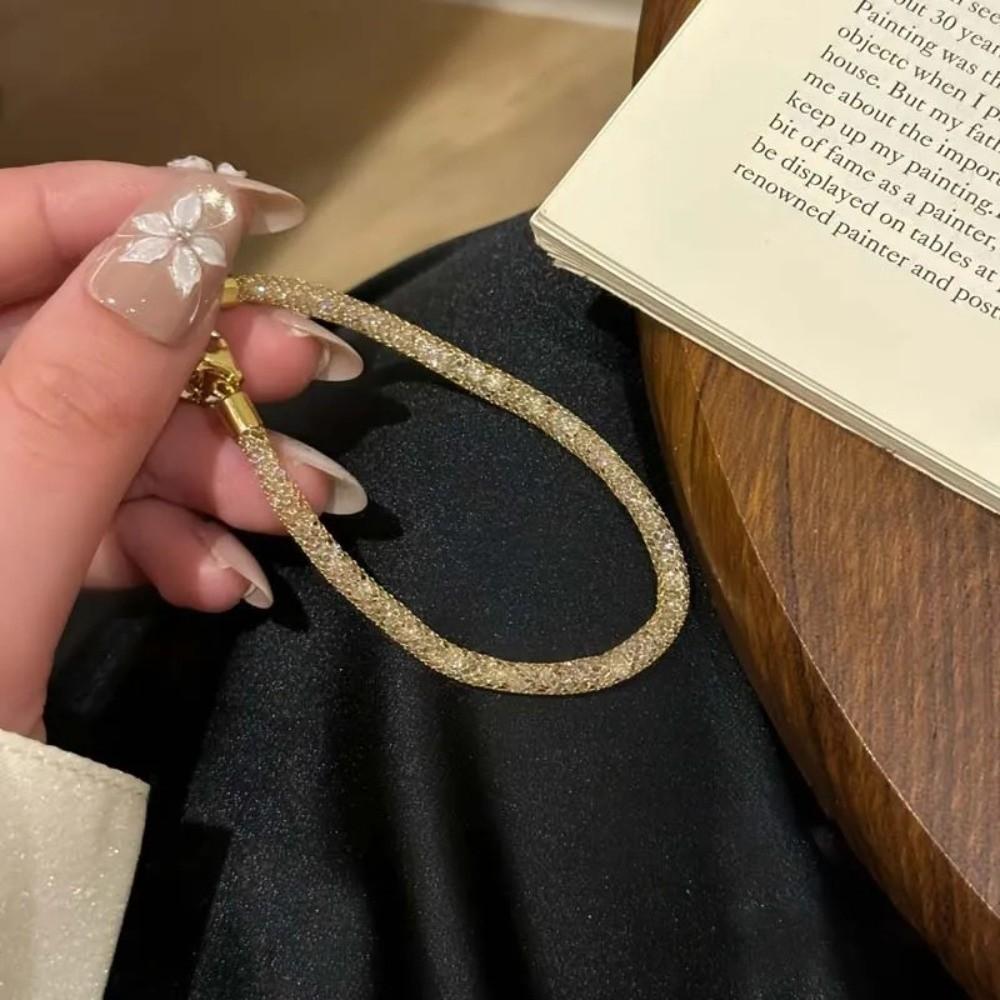 Gold Color Zircon Tennis Bracelet Luxury Sparkling Women Bracelet Geometric Wrap Bracelet Wedding