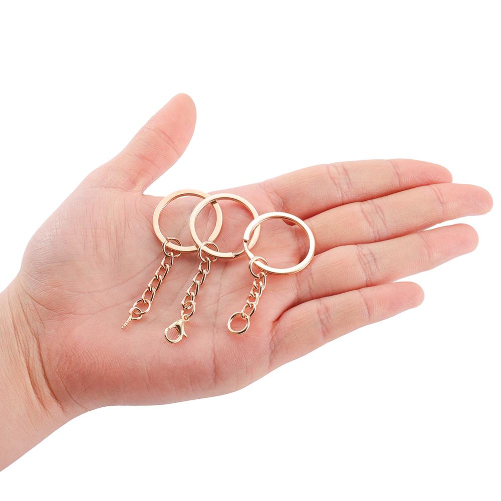 10Pcs/Lot Keychain Rings with Lobster Clasp Screw Eye Pins Jump Ring Keyrings for DIY Jewelry Making Findings Accessories
