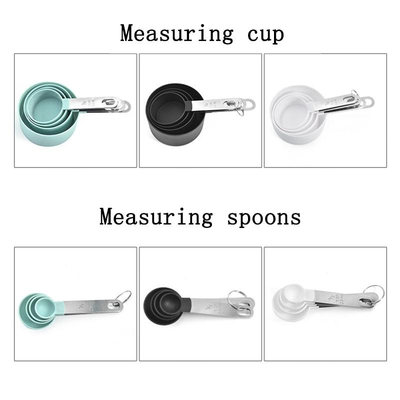 4pcs Measuring Spoons+Measuring Cup Measuring Tools Baking Accessories Stainless Steel Handle