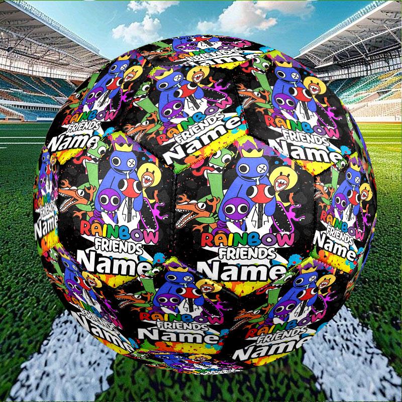 Custom Name Personalized Game Rainbow Friends Print Size 5 Soccer Ball Training & Match Football, for Team, Kicking, Gift for Football Enthusiasts