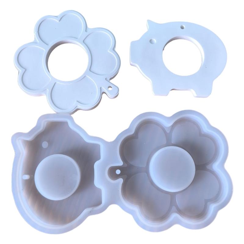 

Pendants Silicone Mold Keychains Resin Mold Four Leaf Clovers Epoxy Mold for Casting Chocolate Holders Home Decors 1