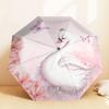 1pc Swan Princess Automatic Folding Umbrella, Heavy Duty 8 Rib Iron Frame,  Suitable for Travel, Daily Use, Birthday, Decor Gift m0104027