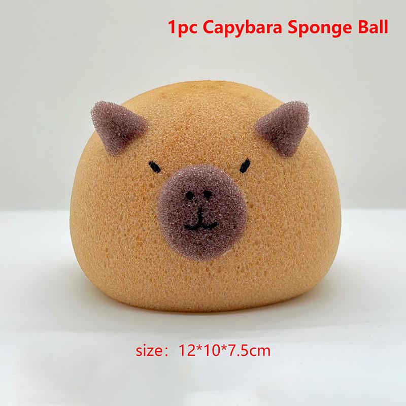 Capybara Bath Sponge Ball Cute Cartoon Animal Baby Shower Brushes Body Cleaning Brush Bubble Sponges Bathroom Accessories
