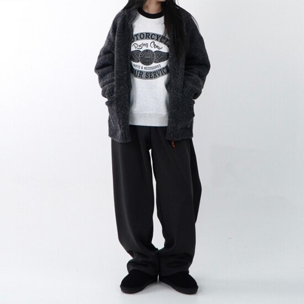 Onl Women Fleece Back Split Banding Pintuck Wide Pants Training Pants