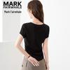 Mark Fairwhale Women's V-Neck Slim Fit Flutter Sleeve T-Shirt
