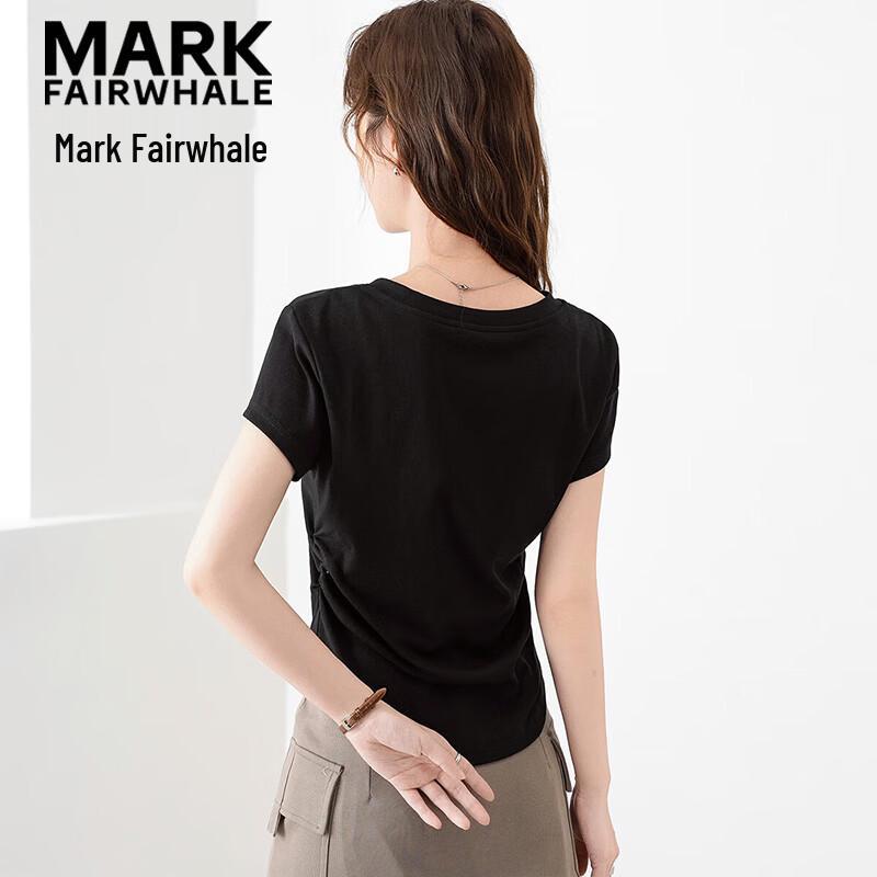 Mark Fairwhale Women's V-Neck Slim Fit Flutter Sleeve T-Shirt