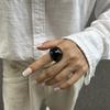 Koreanische Einfache Acrylringe Vintage Runde Ringe Für Frauen Großer Kpop Fingerring Mädchen Breiter Punk Harzring Modeschmuck
