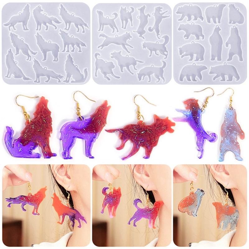 Ear Rings Epoxy Mould Eye Catching Animal Earrings Mold Customized Ear Pendant Silicone Molds for Craft Enthusiasts