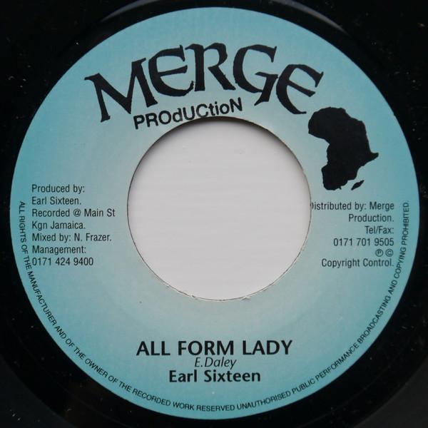 

7inch Record EARL SIXTEEN All Form Lady NONE Merge Productio UK Reggae Ska Dub Used