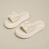 Women's Ruched Platform Slide Sandals Thick Sole Non-Slip Casual Slippers for Summer & Beach