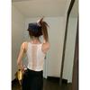 New summer women's clothing, European and American style Spice Girls, sexy slim-fitting lace splicing perspective halter sling vest top