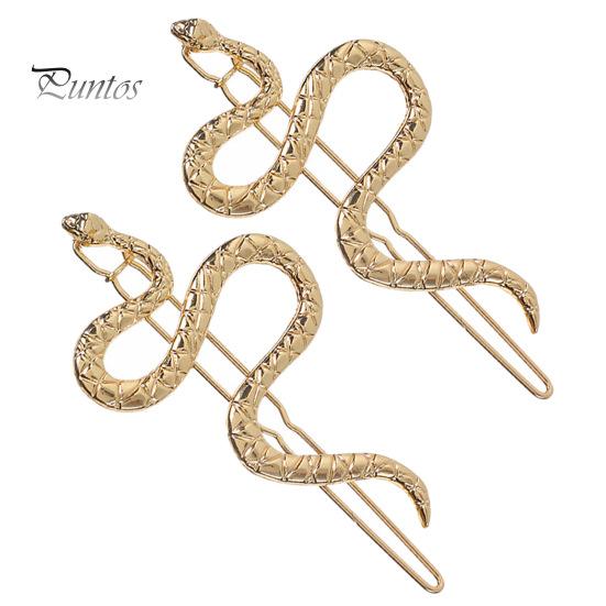 

2/4 шт. заколка для волос в форме змеи, декоративная металлическая заколка для волос, простая в использовании одной рукой, повседневные вечерние аксессуары для волос на китайский Новый год серебряный