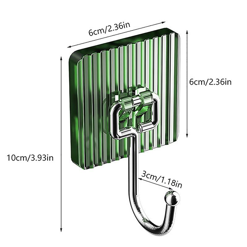 

Роскошный крючок из нержавеющей стали для кухни и ванной комнаты, неперфорированный металлический крючок, прочный, не оставляющий следов, самоклеящийся крючок для подвешивания на дверь зелёный