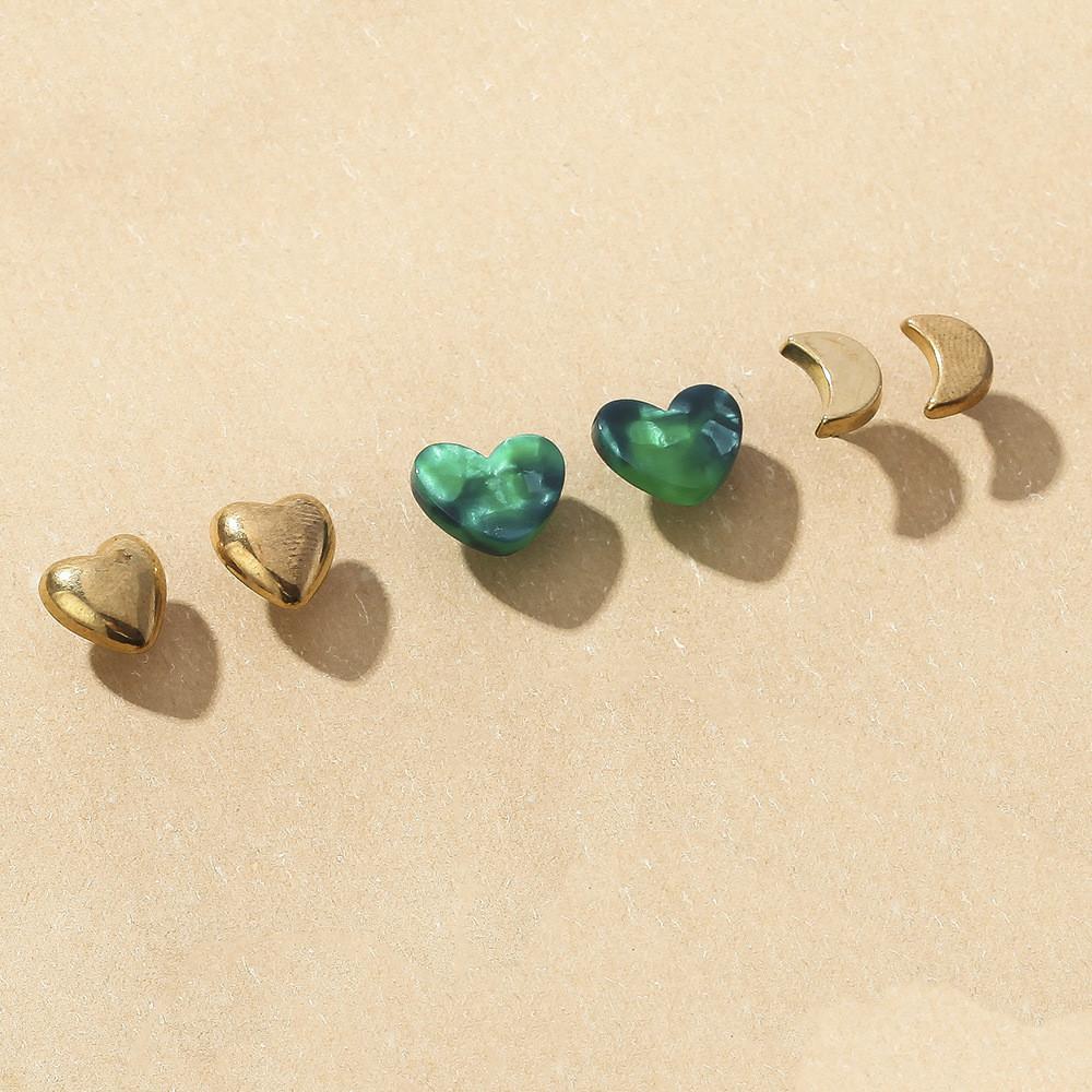 Trendsetting Alloy Heart And Moon Earrings Ethnic Style Women's Fashion Jewelry
