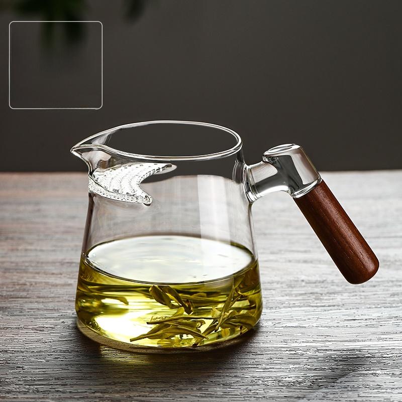 

Thiened High-end Glass Tea Pot for Brewing een Tea with Moon Tooth Tea Strainer Inteated Design And Tea Cup Set