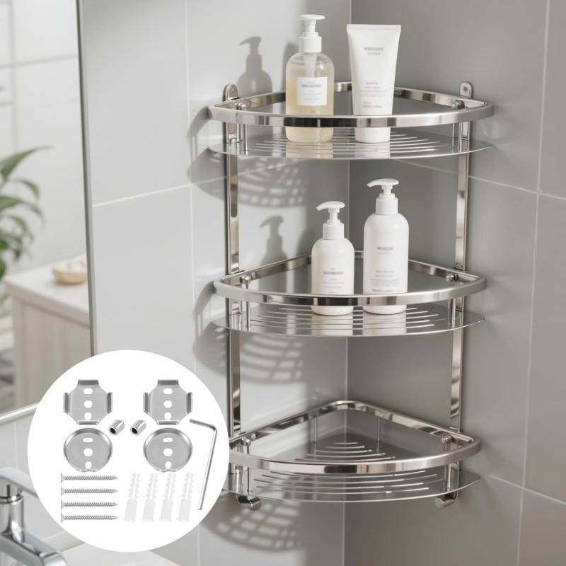 Komplettes Badezimmer Handtuchstangen Ersatzteil mit Schrauben und Halterungen Silberne Oberfläche