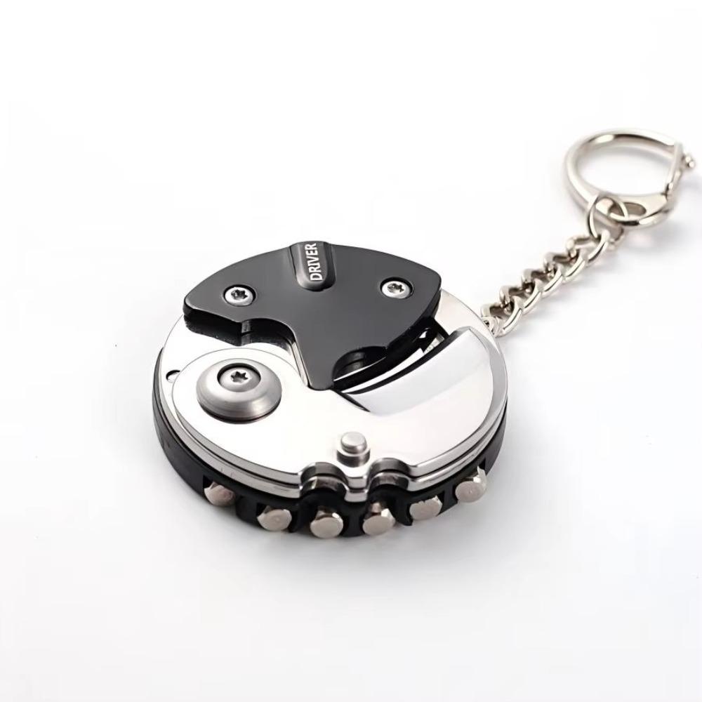 Gifts Mini Keychain With Batch Head Portable Stainless Steel Screwdriver Keychain Multi-purpose Folding Pendant