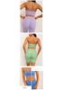 European & American Sports Camisole with Double Pocket Shorts - Stylish, Sexy Back, Thin Straps, Ideal for Fitness & Yoga.