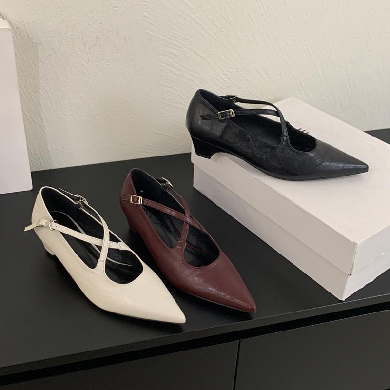 Fashion SUOJIALUN 2025 Women New Brand Pumps Shoes Fashion Pointed Toe Ladies Red Elegant Single Shoes Square Low Heel Mary Jane Shoes