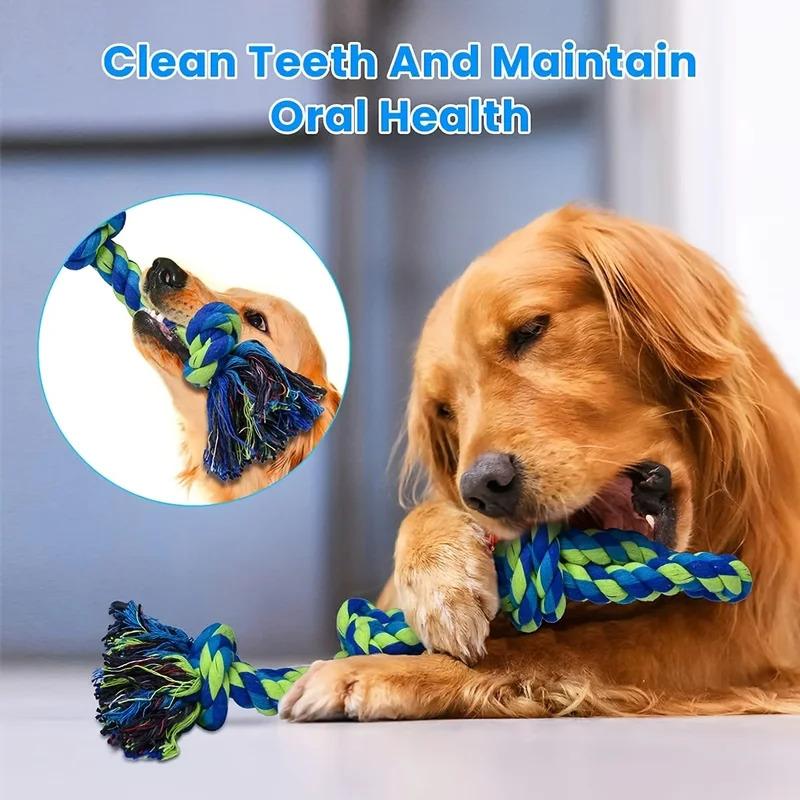 Heavy Duty Dog Rope Toy for Large and Medium Dogs Long Lasting Teeth Cleaning Chew Toys for Aggressive Chewers Bully Breeds