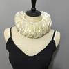 Detachable Ruffle Faux Collar Satins Shawl Wrap Role Play Clown Choker Neck Ruff Gothic Victorian Era Outfits for Women
