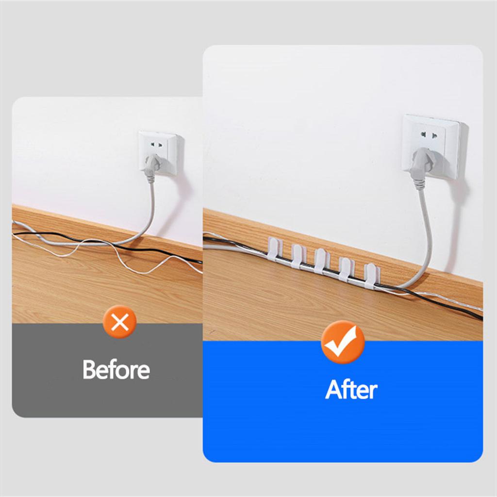 10 Stück selbstklebende Bänder, wiederverwendbare Befestigungsbänder, verstellbares Kabelband, einfache Lösung für eine saubere Kabelorganisation