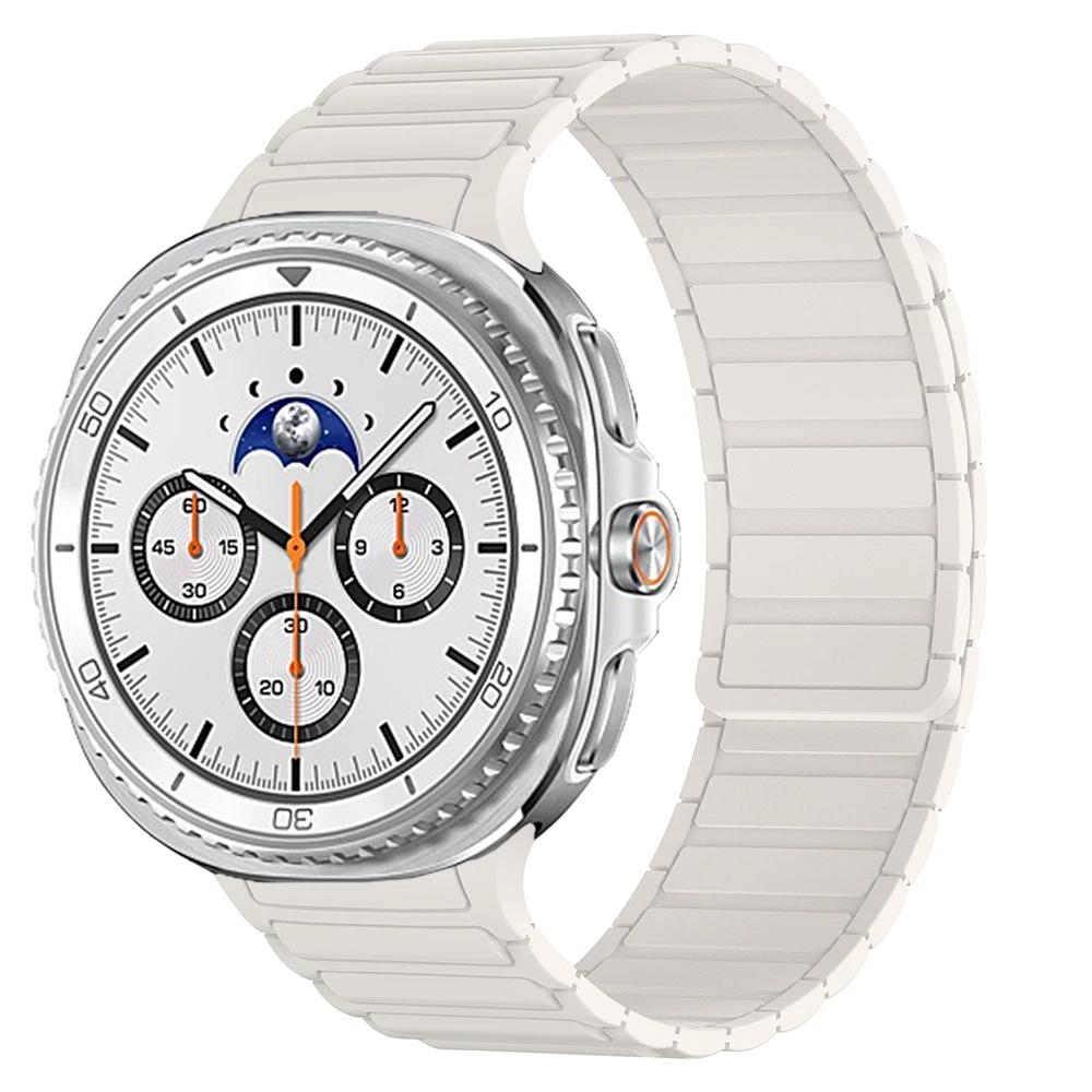 For Samsung Galaxy Watch Band 8 Classic 46mm No Gaps Magnetic Strap for Galaxy Watch 8 40mm 44mm Sport Silicone Wristband Correa