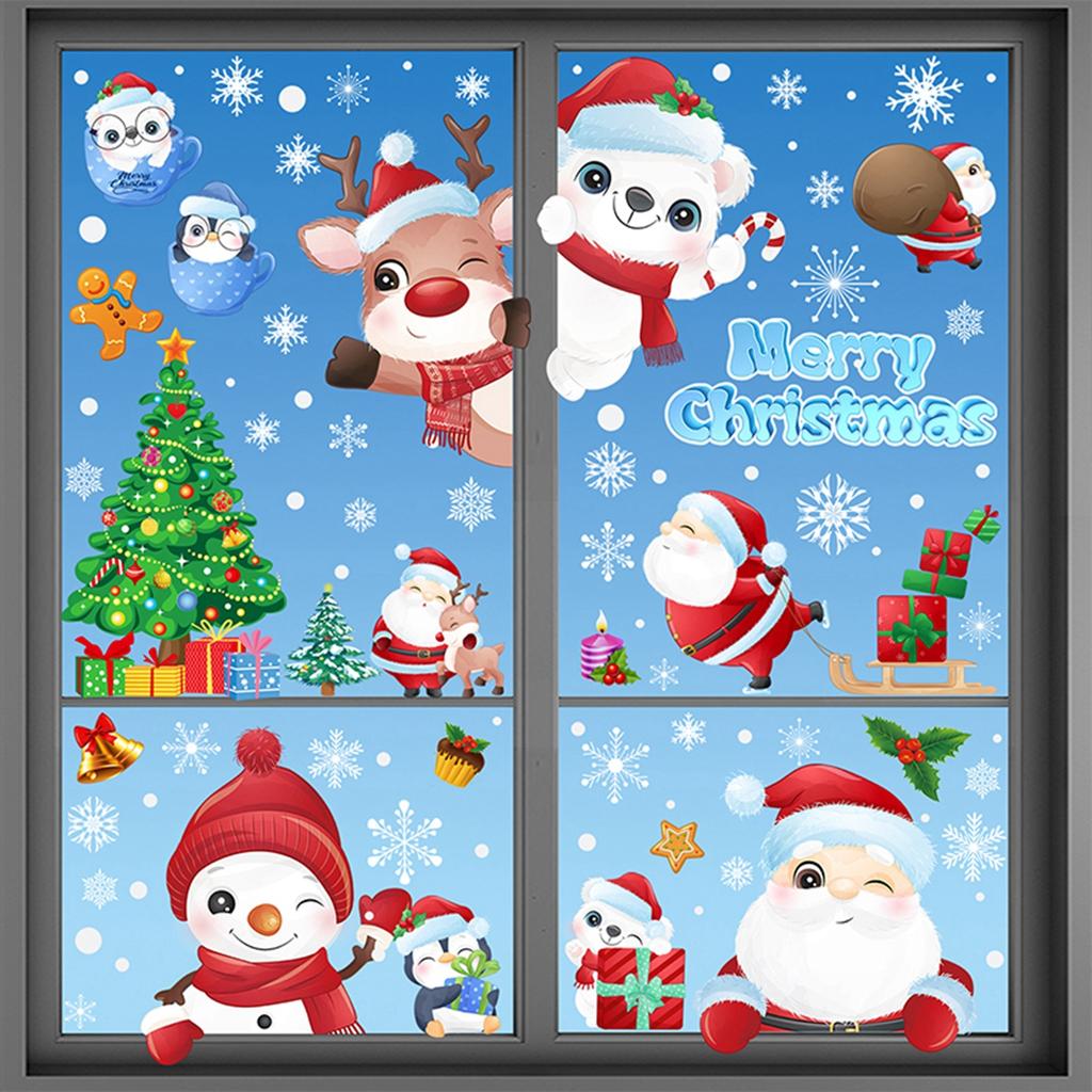 Christmas Window Sticker Merry Christmas Decorations For Home 2025 Christmas Ornament Xmas Navidad Natal Gifts New Year 2026
