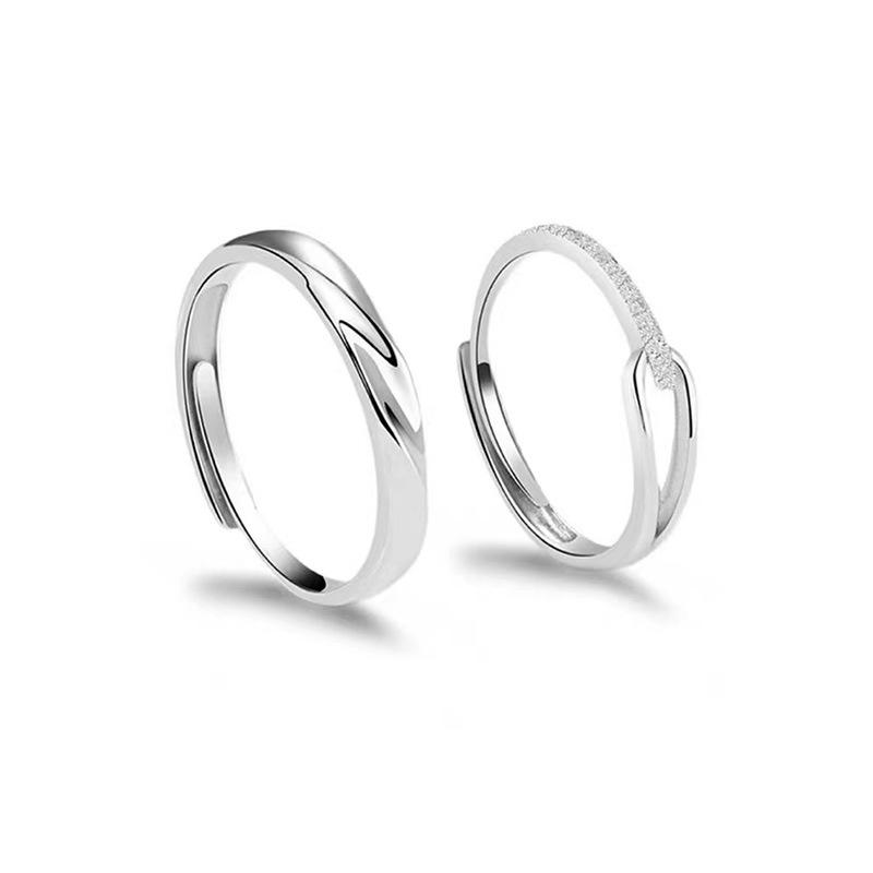 S925 Silver Lubert Tears Jednoduchý náramek pro páry pár prstenů Vysoce kvalitní jednoduchý pánský a dámský módní prsten s vlněním
