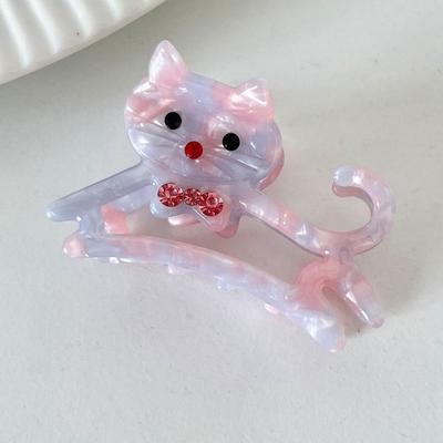 Personalized Acetic Acid Acetate Animal Cat Hair Claw Cartoon Diamond Rhinestone Hair Clip Hollow Headdress Shark Clip Girl