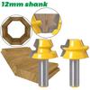2PC Lock Miter Router 22.5 Degree Glue Joinery Router Bit Set Tenon Cutter for Woodworking Tools 8mm 12mm 1/2inch Shank
