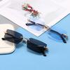 Fashion Rimless Rectangle Sunglasses Popular Women Men Shades Small Square Sun Glasses For Female Male Summer Traveling Oculos