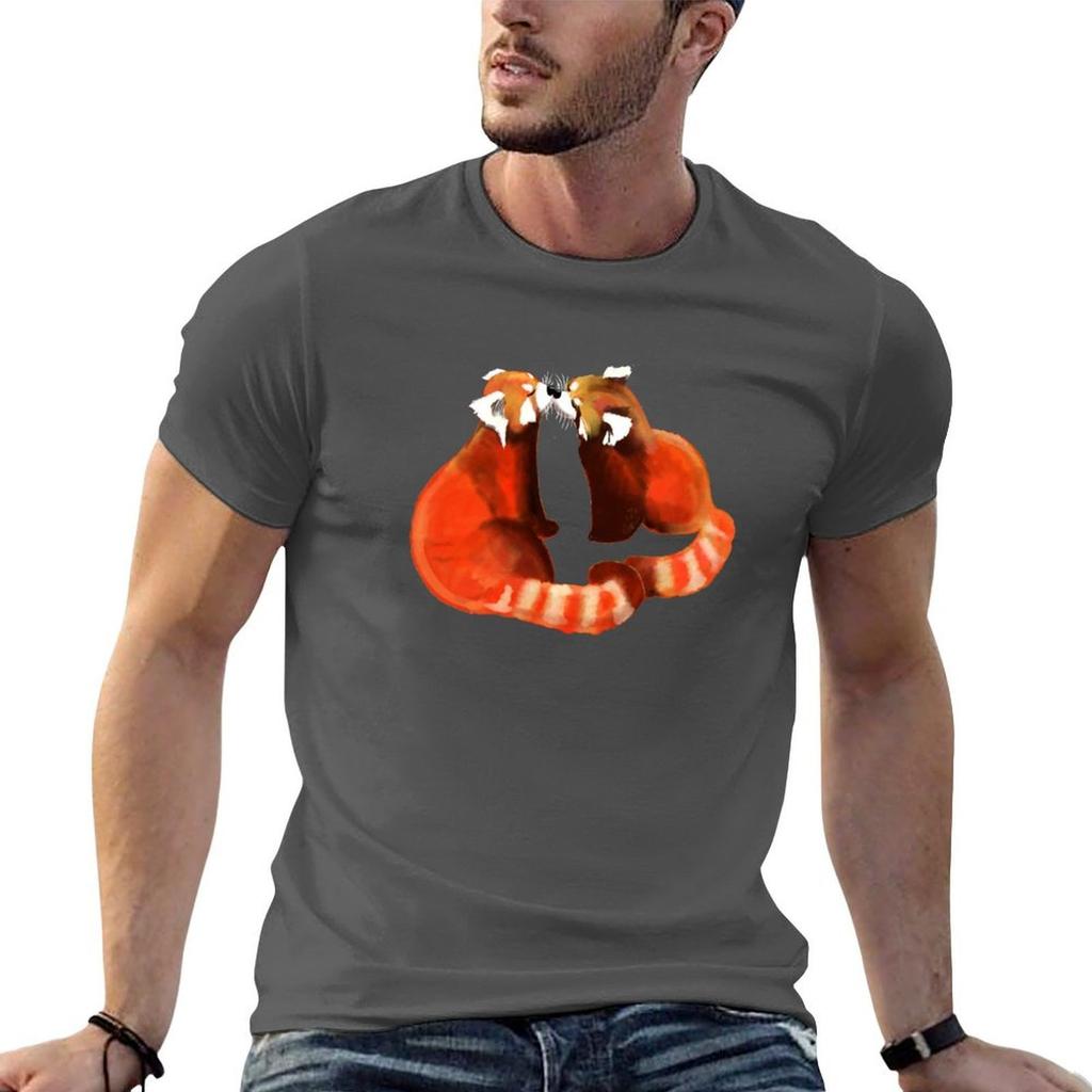 Red Panda Kiss Cute Couple TShirt Quick Dry Light Sports TShirt