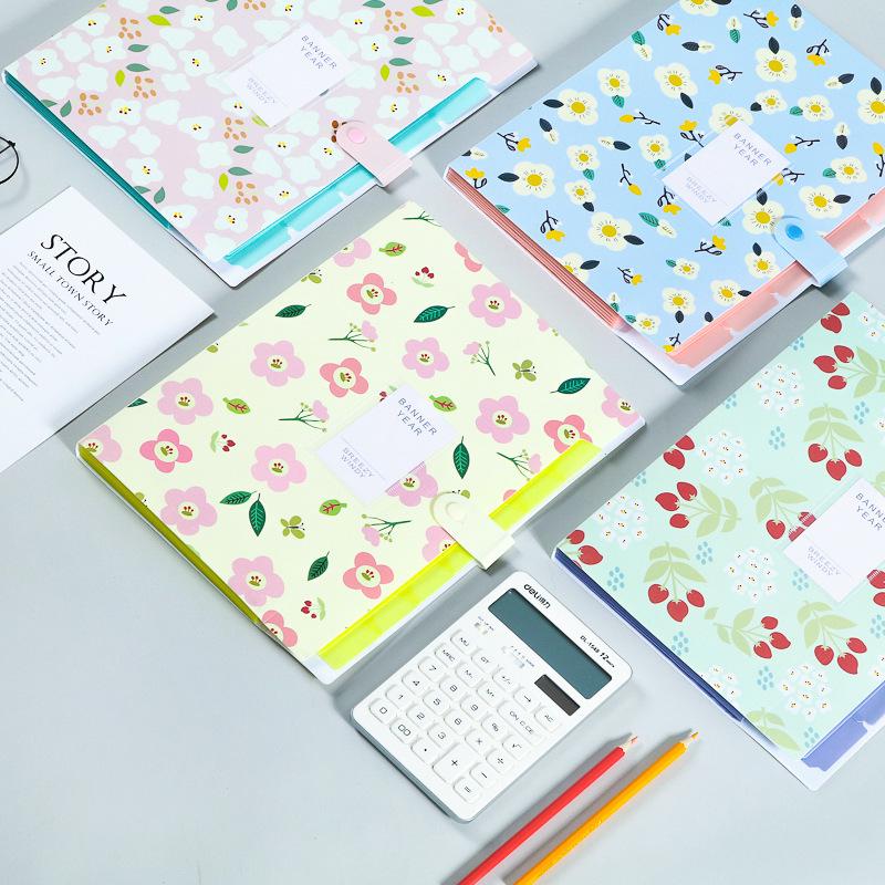 Multi-Layer Plastic Accordion File Folder with Labels for Students, Large Capacity for Test Paper Storage