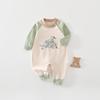 Unisex Newborn Cotton Long Sleeve Bodysuit for Spring and Autumn