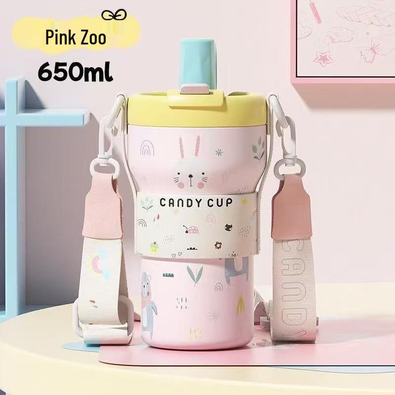 Student Dual-Drink Straw Water Bottle