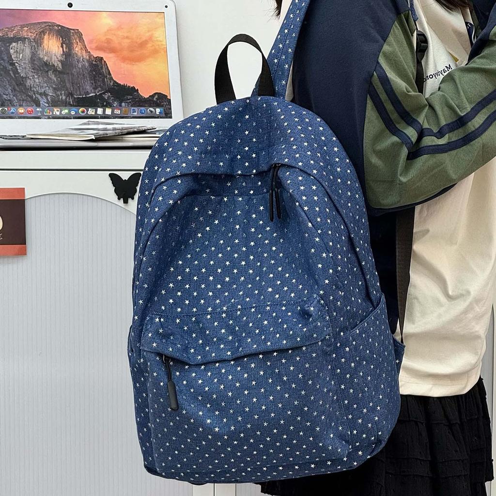 Schoolbag new Japanese simple polka dots ins schoolbag women's simple large-capacity backpack female primary school students class