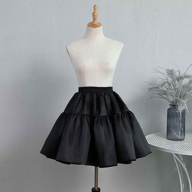 Petticoat Lolita: 28cm Puff Skirt, Boneless Support, 6-Layer Tulle, Halloween Cosplay Costume, Wearable as Outerwear.