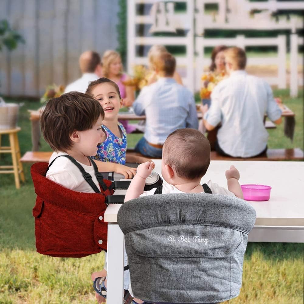 Laiqianle Folding Baby Chair, Table Chair, Baby Chair, Dining Table, for Home, Dining Out, and Travel, Ideal for Children 6 Months to 3 Years Old (Red