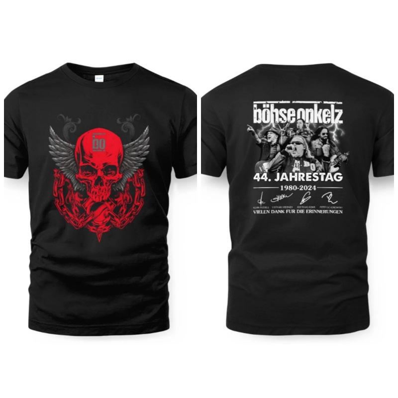 Men's Letter Print Round Neck Tee Black Father