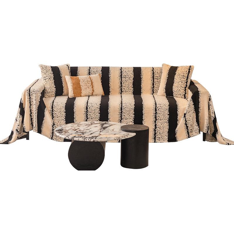 Sofa Protector, Vintage Interlaced Comfortable Sofa Blanket, Suitable for Pets, Anti-slip Protection, Luxury Thick Velvet Sofa Cover