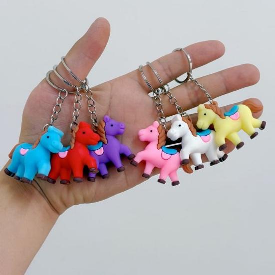 1/2Pcs Keychain Zodiac Horse Design Compact Mini Size Handmade Key Chain Bags Backpacks Wallets Cars Accessories