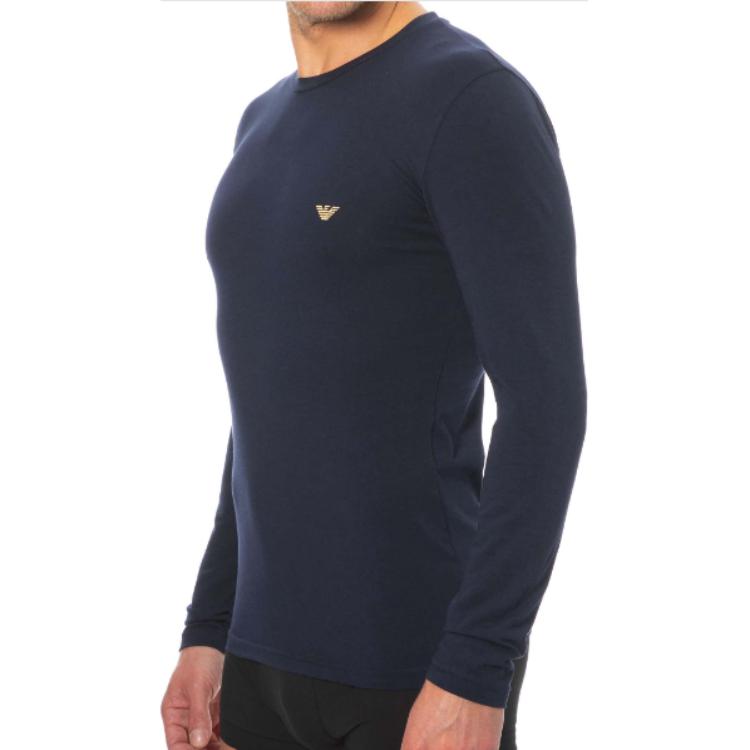 EMPORIO ARMANI T-Shirts Men's Marine Blue Crew Neck Moderate 111653-3F722-0135