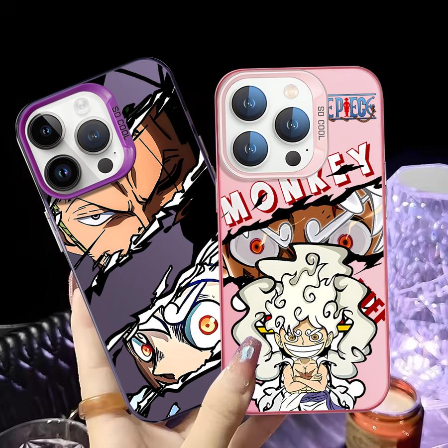 Case for iPhone 16e 11 12 13 Pro Max 14 15 16 Plus 17 Air Soft Shell One Piece Luffy Zoro