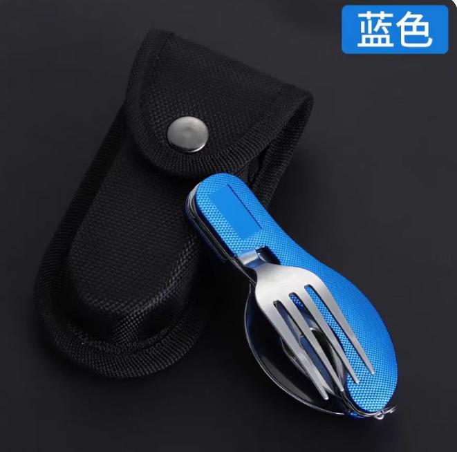 Multifunctional Foldable Mini Tableware Camping Picnic Detachable Tableware Knife Fork Spoon Combination,portable Cutting Tools