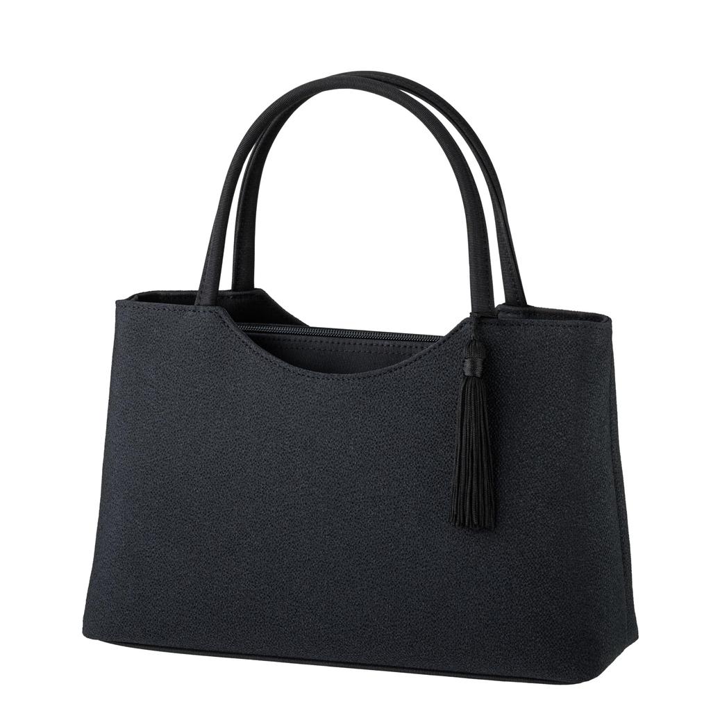 Fukushodo (Handmade by Kyoto Artisans) Black Formal Bag, Perfect for Weddings, Funerals, and Other Ceremonies, Women's, Large (35)