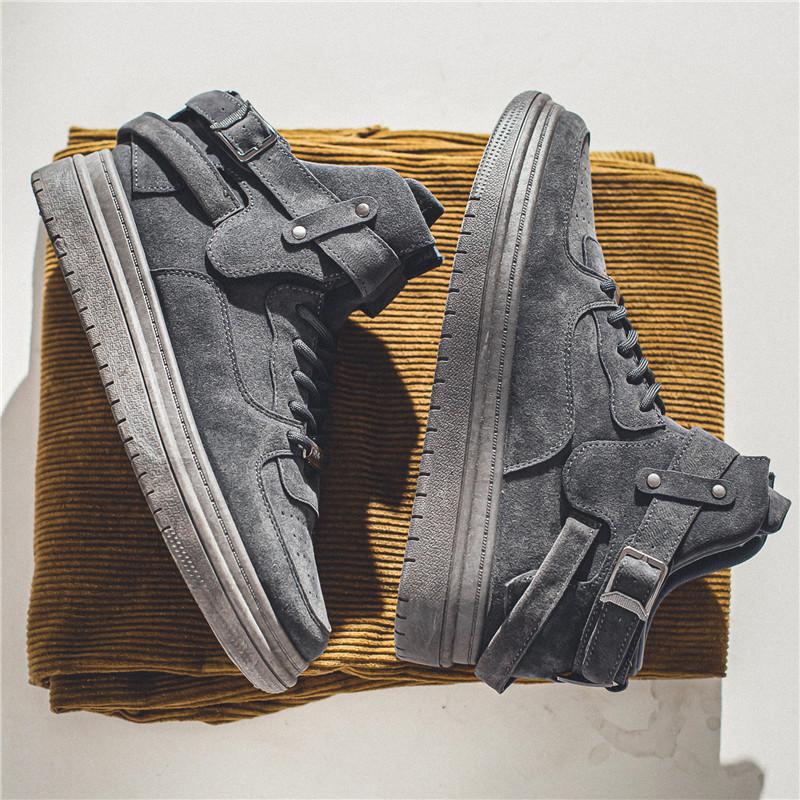 Herren Retro High Top Skate Schuhe Plateau Sohle Komfort Atmungsaktive Sneaker Lässig Sport Streetwear Vintage Klobige Schuhe