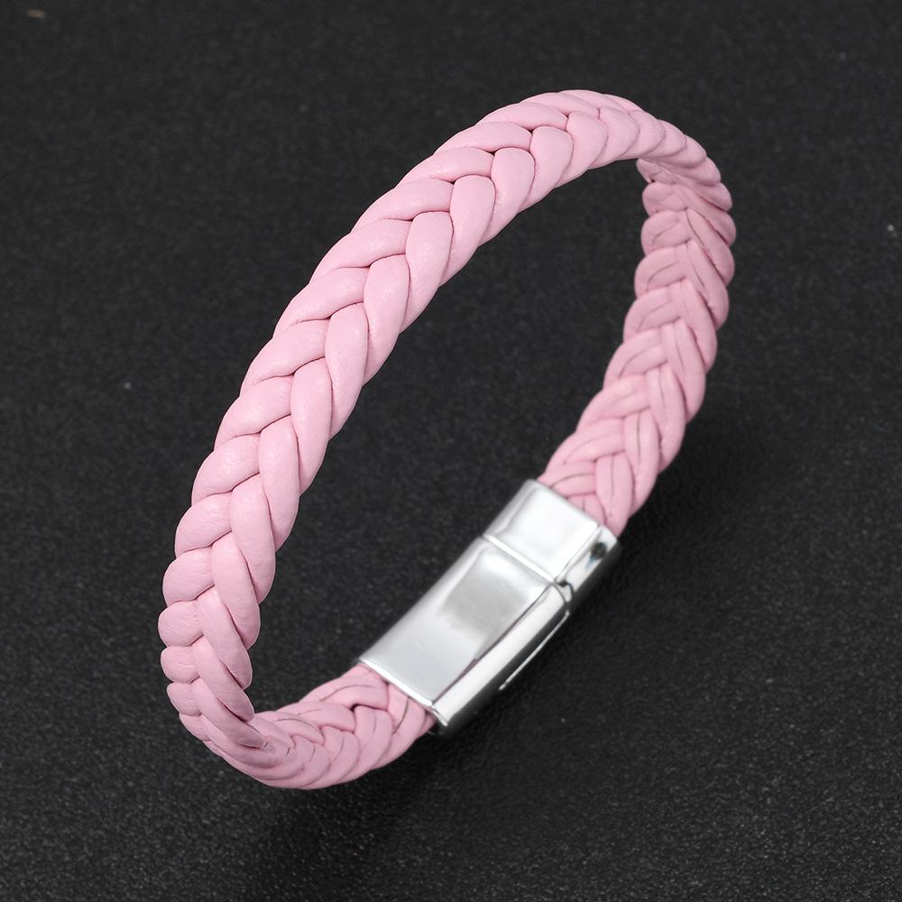 Simple Bracelet for Men Women Twist Braided Leather Minimalist Gift