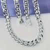 Luxury Silver-plated Neck Chain Metal Exaggerated Men Necklace 10MM Twists Necklace  Birthday Gifts
