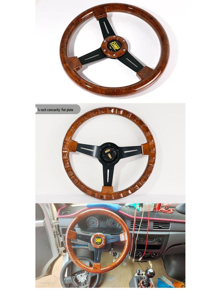 14" Retro Ferskentrefinish Ratt, Universell Passform for Beidouxing, Jetta & Yishen, Racing Titandesign